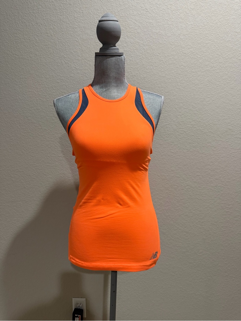 New Balance Women's Bright Orange Athletic Tank with Charcoal Accents